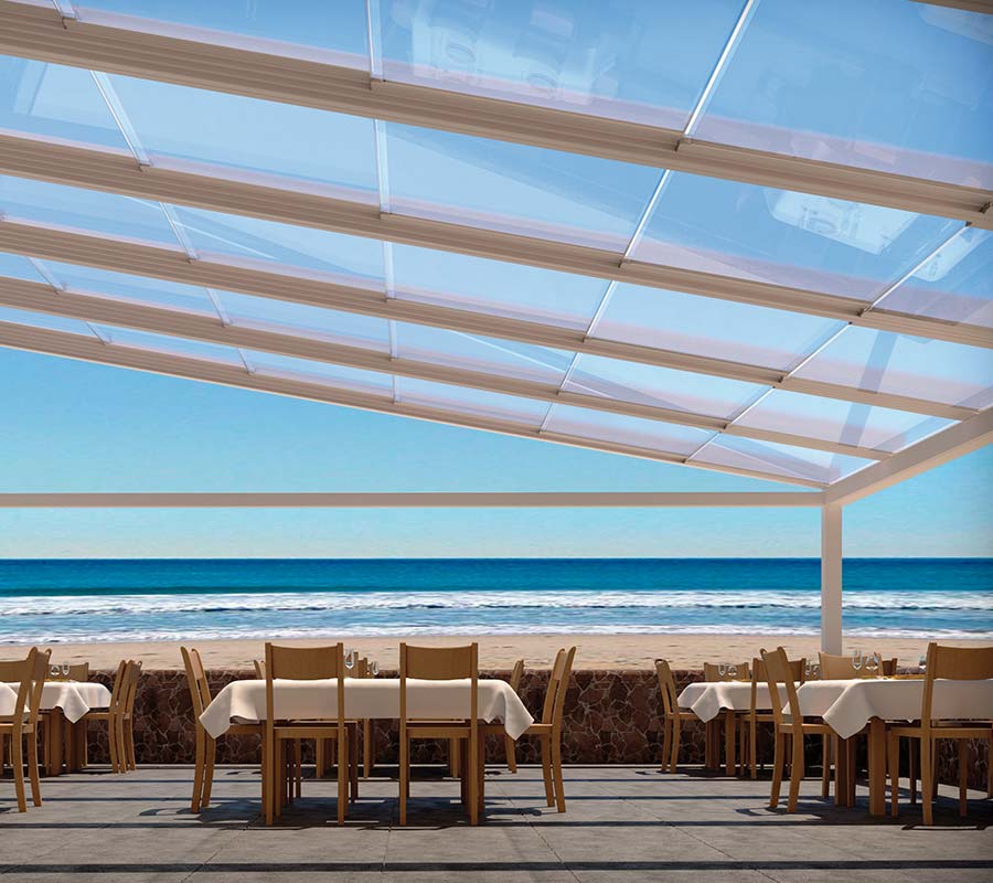 techo cristal restaurante